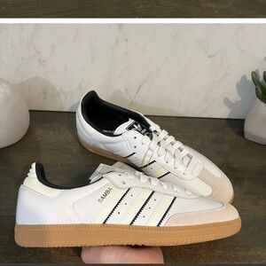 adidas Samba OG White Black Stripes Gum Sole